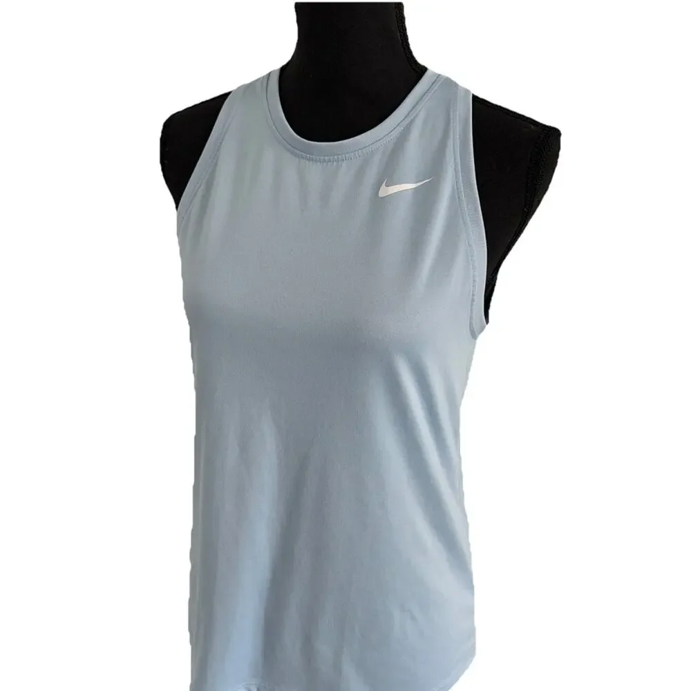 Nike Women's Dri-FIT Training Tank Top‎ Celestine Blue Size S Small DX0701-442